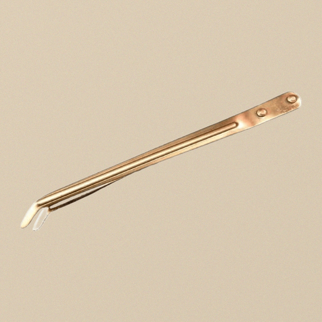 Copper Tweezers for Jewellery Pickling, 8-1/2" Curved Bent Tip Tongs, Sturdy Ribbed Body | Jewellery Making Tools | Toolsmith Ltd UK