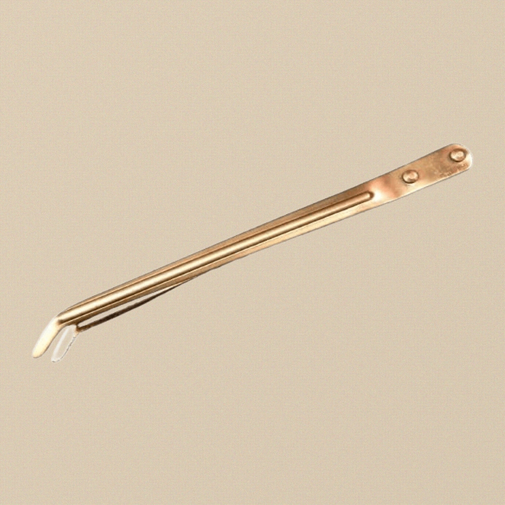 Copper Tweezers for Jewellery Pickling, 8-1/2" Curved Bent Tip Tongs, Sturdy Ribbed Body | Jewellery Making Tools | Toolsmith Ltd UK