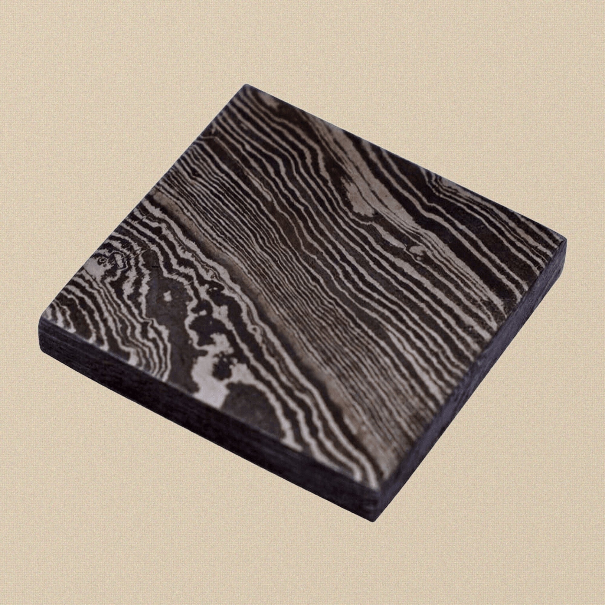 Premium Damascus Steel Pieces for Jewellery, Cuff-Links, Craft, 2.5 cm, 4 mm Thick | Jewellery Making Tools | Toolsmith Ltd UK