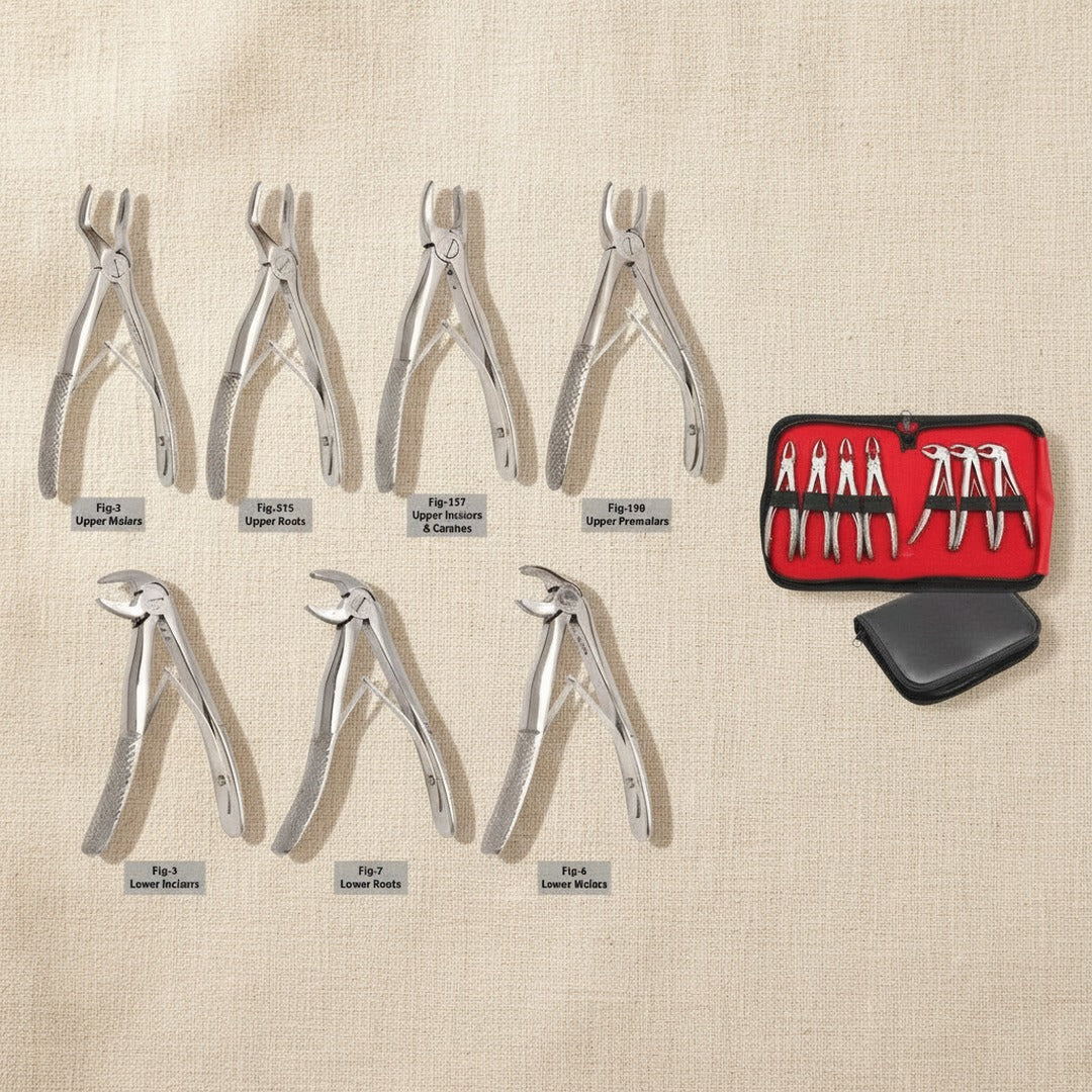Set of 7 Miniature-Jaw Extraction Forceps for Precision Component Work | Forceps Set | Toolsmith Ltd UK
