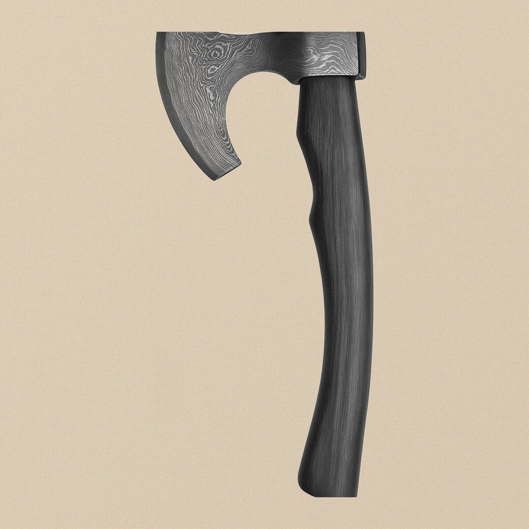 Damascus Steel Hatchet 15.5-inch with Walnut Wood Handle and Leather Sheath | Axe | Toolsmith Ltd UK