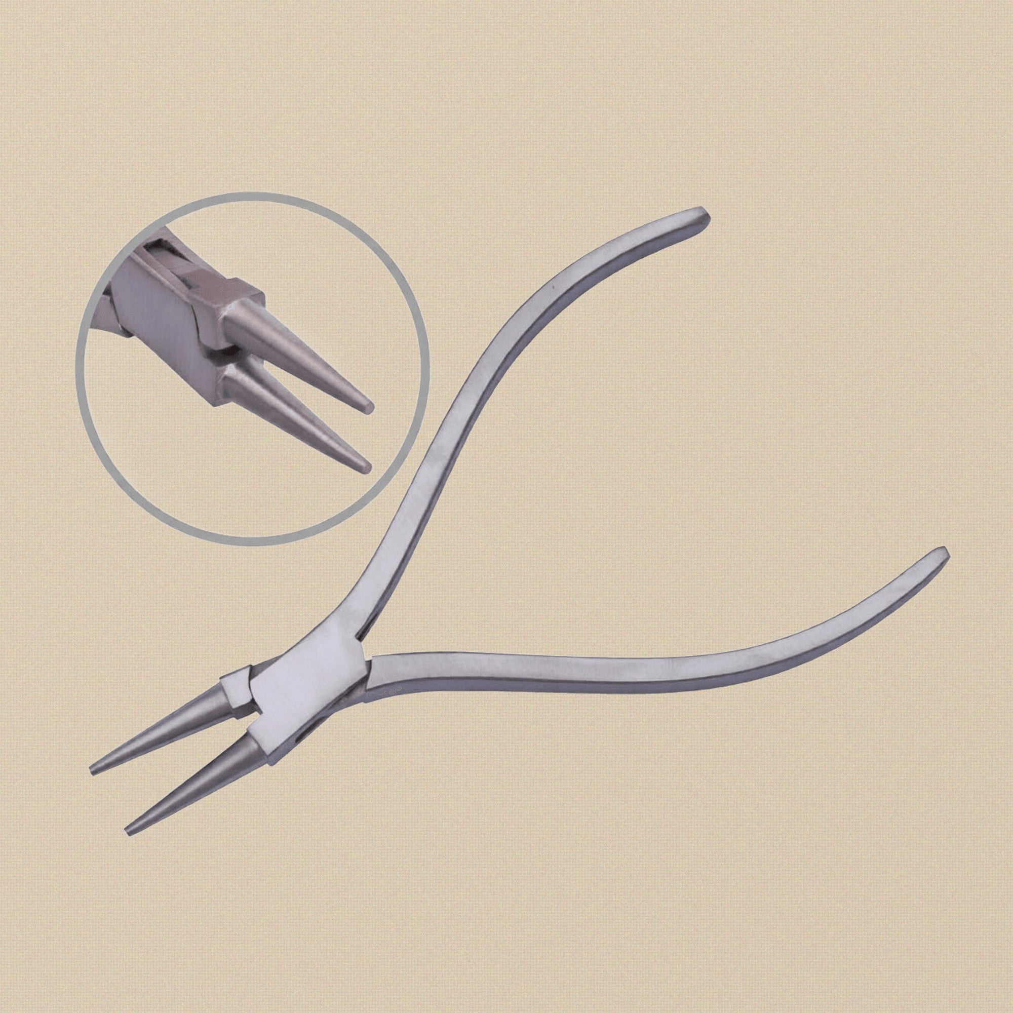 Round Nose Pliers with Square Handles, Stainless Steel, 120mm Slim Line, Multi Purpose for Jewellery and Optical Work | Jewellery Making Tools | Toolsmith Ltd UK