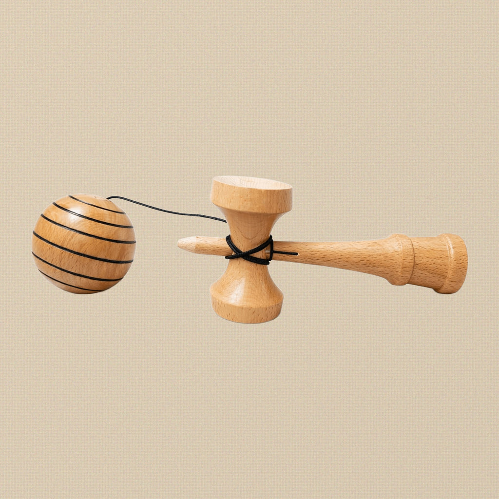 Wooden Kendama Toy, Beech Wood, 3 Way Black Lining, Competition Grade, Glistening Finish | Hobby & Craft Tools | Toolsmith Ltd UK