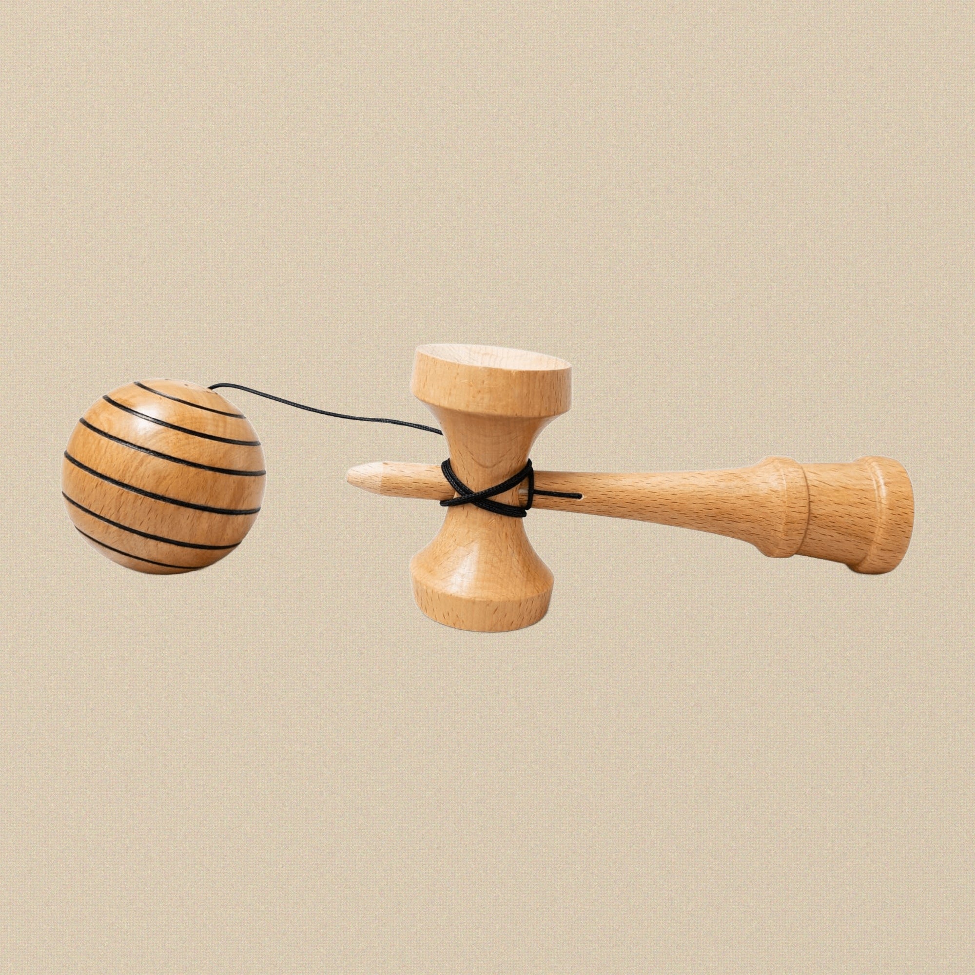 Wooden Kendama Toy, Beech Wood, 3 Way Black Lining, Competition Grade, Glistening Finish | Hobby & Craft Tools | Toolsmith Ltd UK