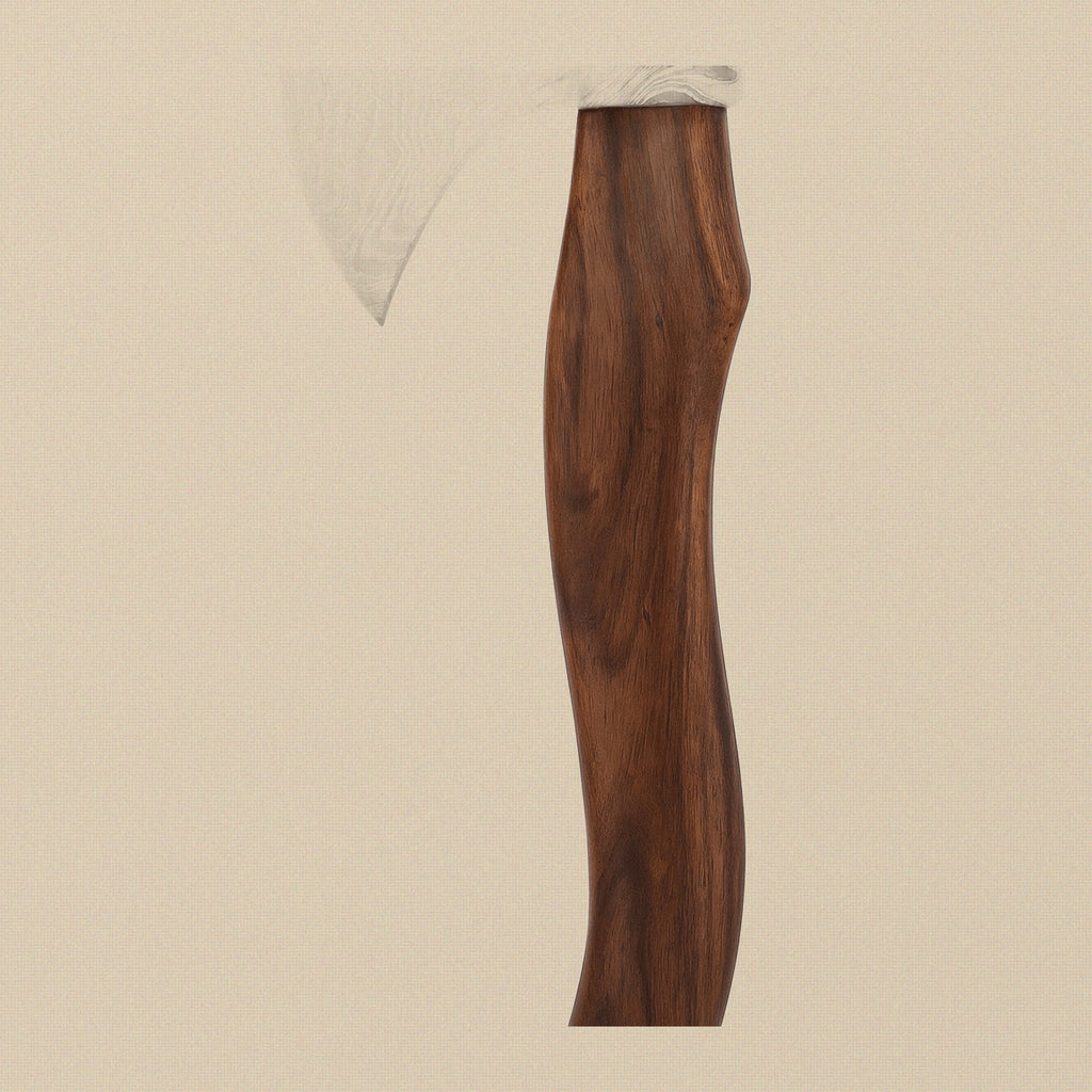 Double-Edged Damascus Steel Axe, 19-inch / 483mm, with Walnut Wood Handle and Leather Sheath | Axe | Toolsmith Ltd UK