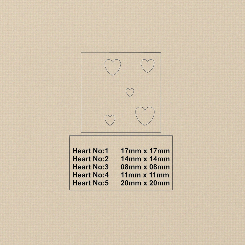 Heart Shaped Steel Disc Cutter Set, 5 Sizes 8-20 mm, Jewellery Making Pattern Tool | Jewellery Making Tools | Toolsmith Ltd UK