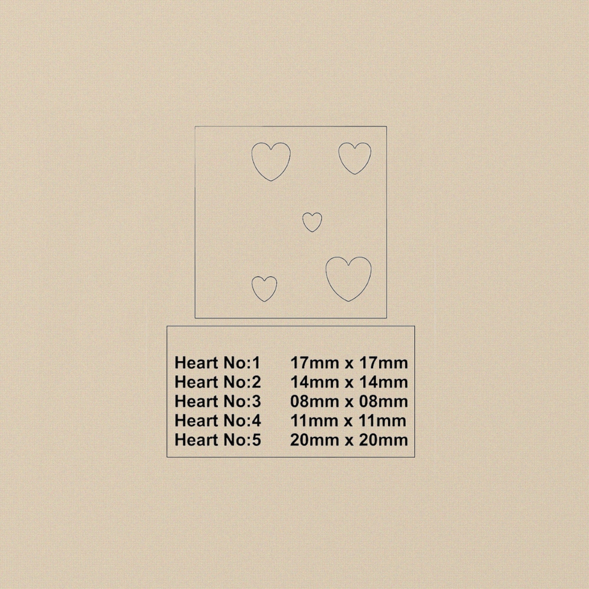 Heart Shaped Steel Disc Cutter Set, 5 Sizes 8-20 mm, Jewellery Making Pattern Tool | Jewellery Making Tools | Toolsmith Ltd UK