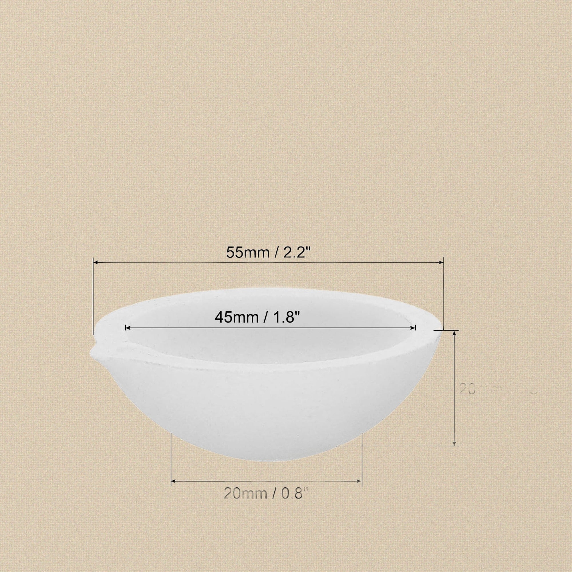 Ceramic Crucible Dish, Fused Silica Material, 100g Capacity, 2-Inch Diameter, High Temperature Heat Resistant for Melting Casting Gold Silver Copper | Jewellery Making Tools | Toolsmith Ltd UK