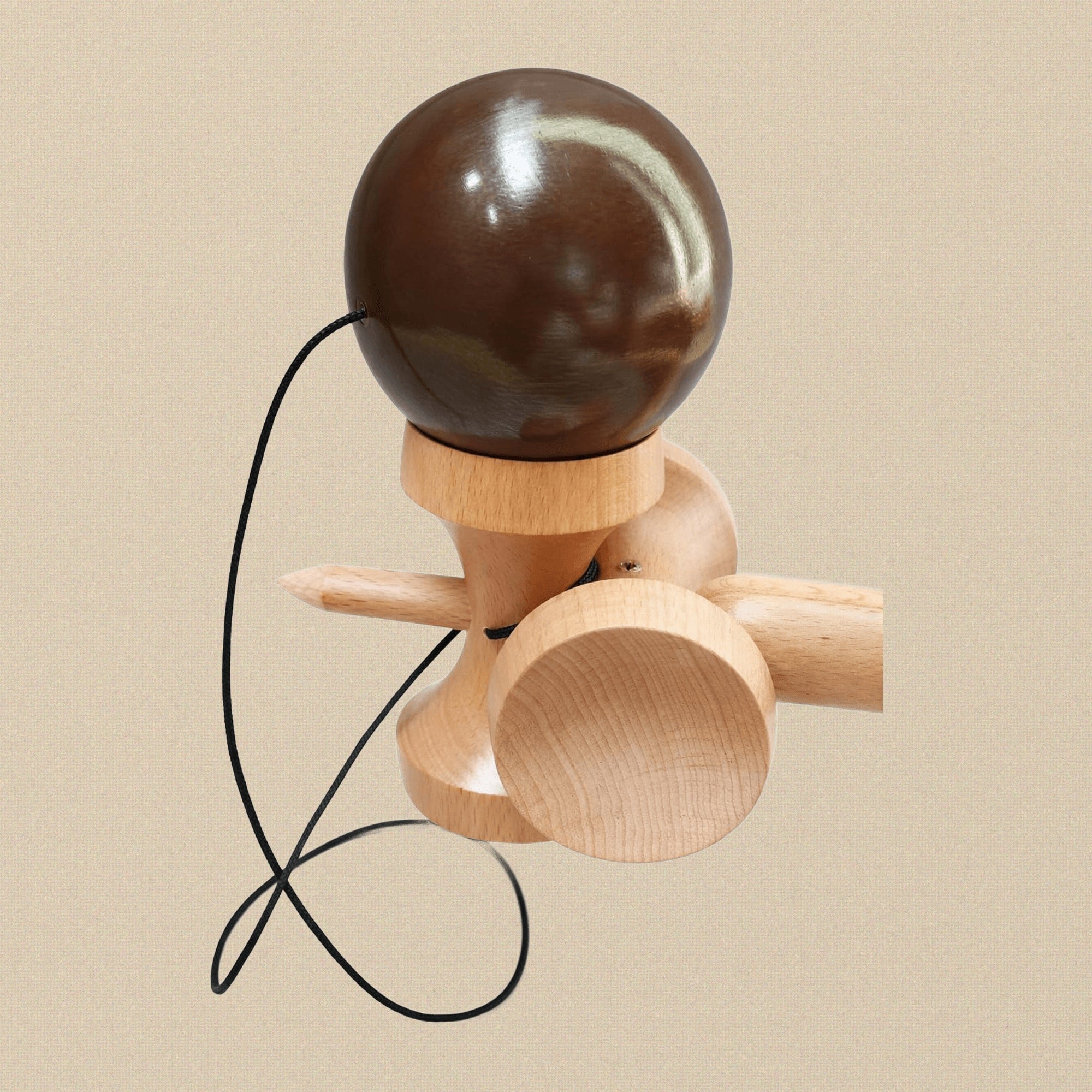 Professional Wooden Kendama Toy, Brown, Beech Wood, 5-Way Competition Style, Glistening Finish | Hobby & Craft Tools | Toolsmith Ltd UK