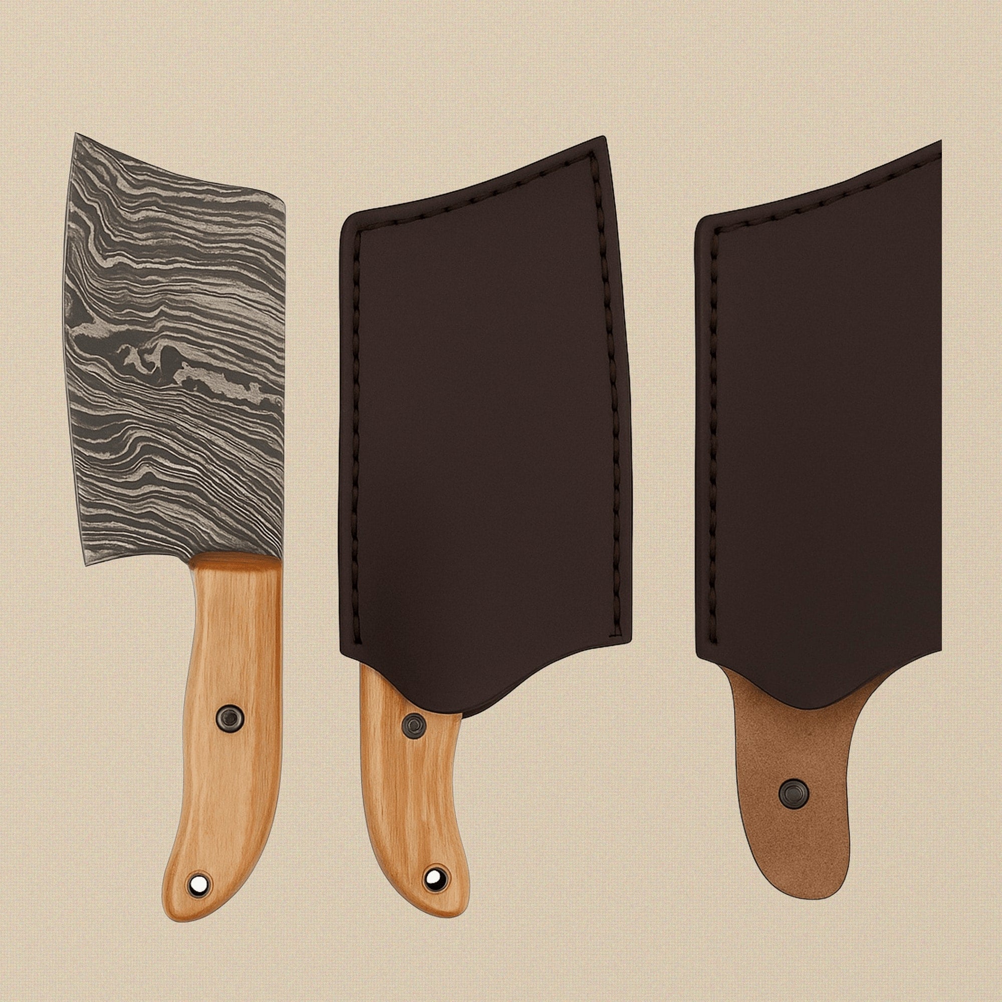 Damascus Steel Axe, 246+ Layers, with Exotic Wood Handle and Leather Sheath | Axe | Toolsmith Ltd UK