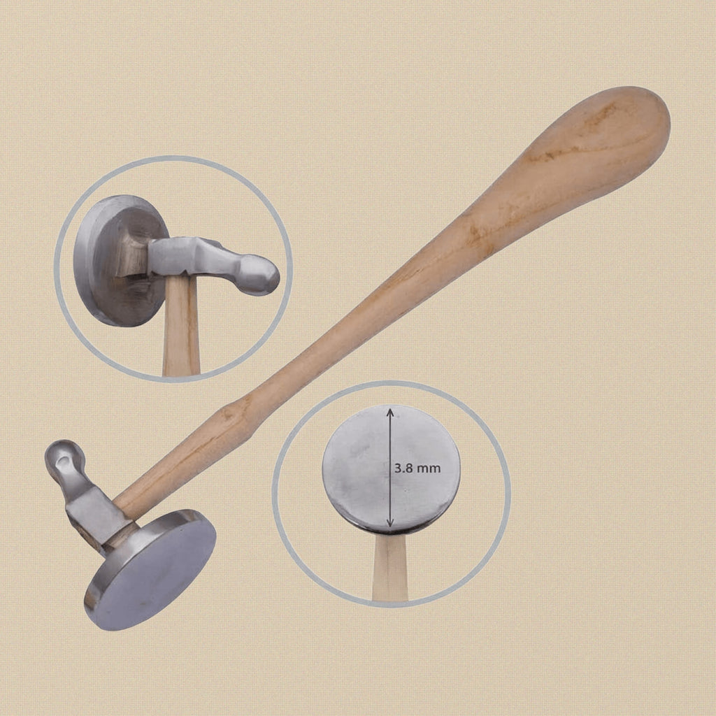 38 MM Bow and Flat Face Chasing Hammer for Jewellery Hobby Crafts Repousse Silversmith | Jewellery Making Tools | Toolsmith Ltd UK