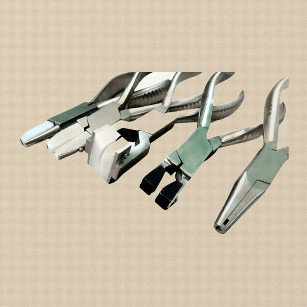 Premium 5-Piece Optical Pliers Set, 5.5-Inch Stainless Steel, Round Flat Nylon Curving Compress Tools for Jewellery and Opticians with Storage Case | Jewellery Making Tools | Toolsmith Ltd UK