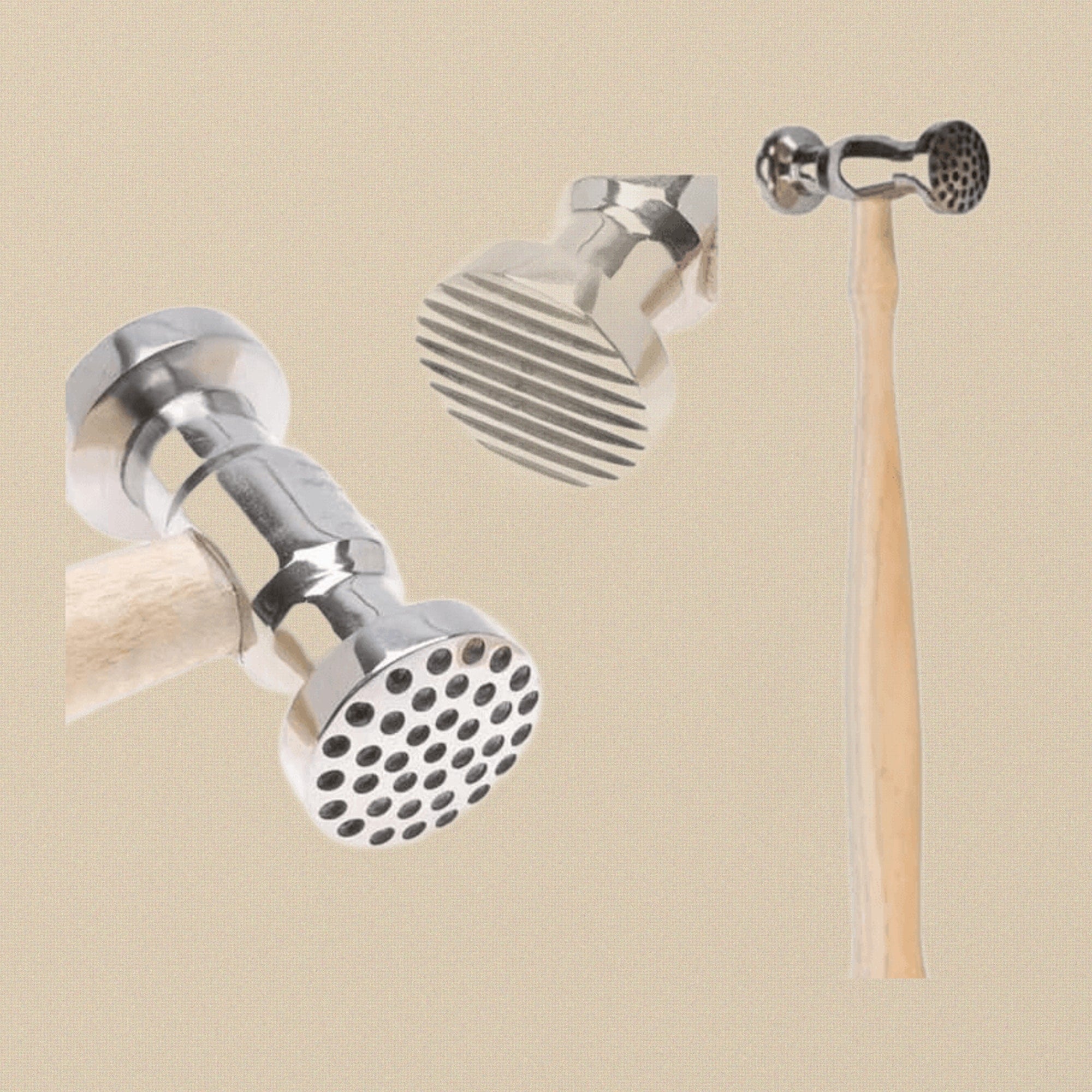 Texturing Hammer with Wooden Handle, Narrow Stripe and Dimples Pattern, Metal Jewellery Making and Designing Tool | Jewellery Making Tools | Toolsmith Ltd UK