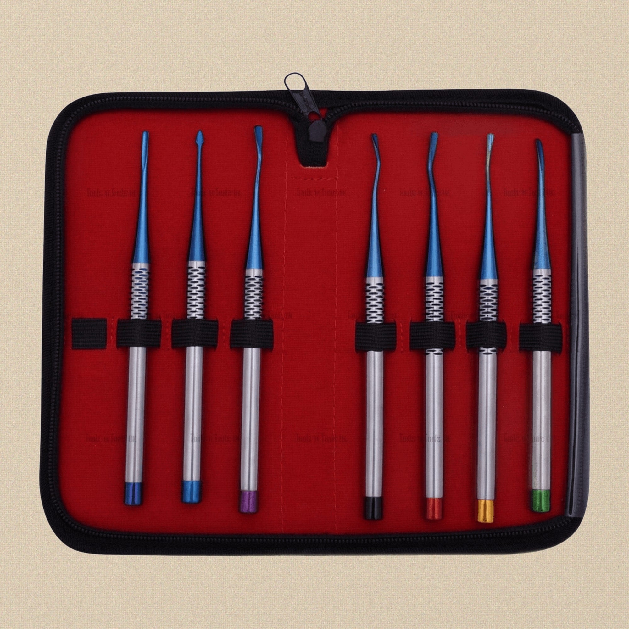 7-Piece Luxating Elevator Set with Titanium Nitride Coated Micro-Serrated Tips | Precision Elevator Set | Toolsmith Ltd UK