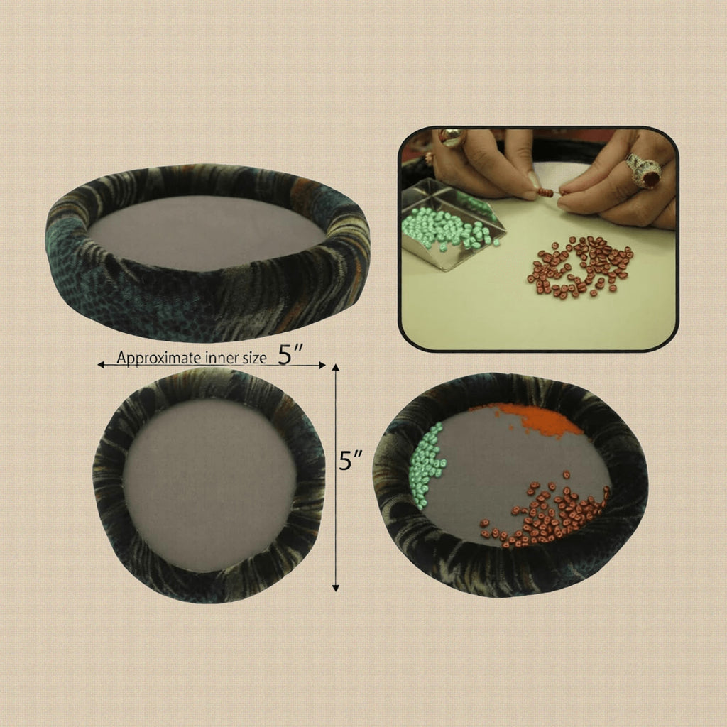 Small Round Beading Board Tray, Camouflage Pattern, 5 Inch, Jewelry Making Organizer for Beads and Crafts | Jewellery Making Tools | Toolsmith Ltd UK