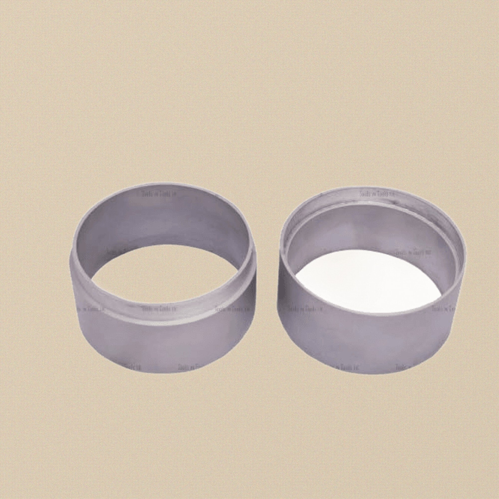 100mm x 100mm Aluminium Sand Casting Mould Rings, 2-Part Set, for Delft Clay and Peterobond | Jewellery Making Tools | Toolsmith Ltd UK