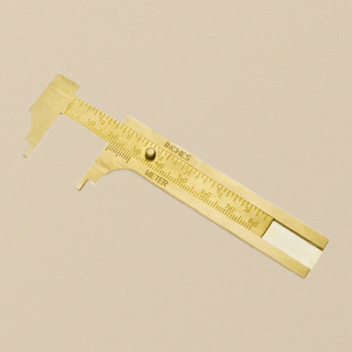 3" Brass Sliding Gauge Caliper, 80mm Notched Jaws, Dual Scale Inches/Metric, for Watch, Jewellery and Beads | Jewellery Making Tools | Toolsmith Ltd UK