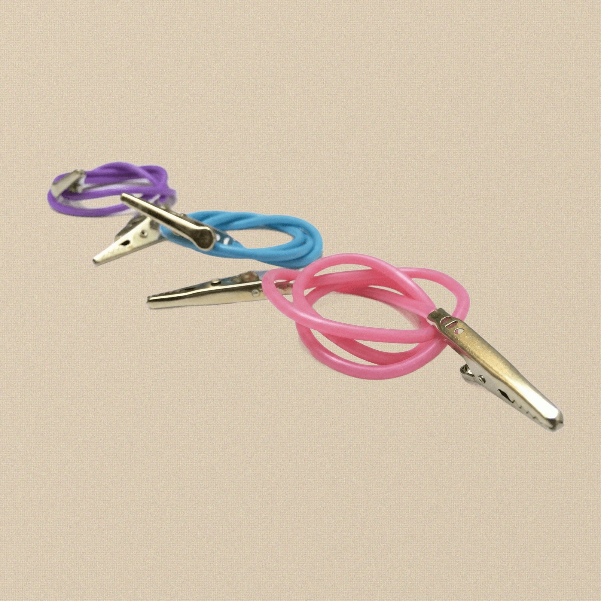 Dental Bib Holder with 16-inch Silicone Chain and Steel Crocodile Clips — All 3 Colors