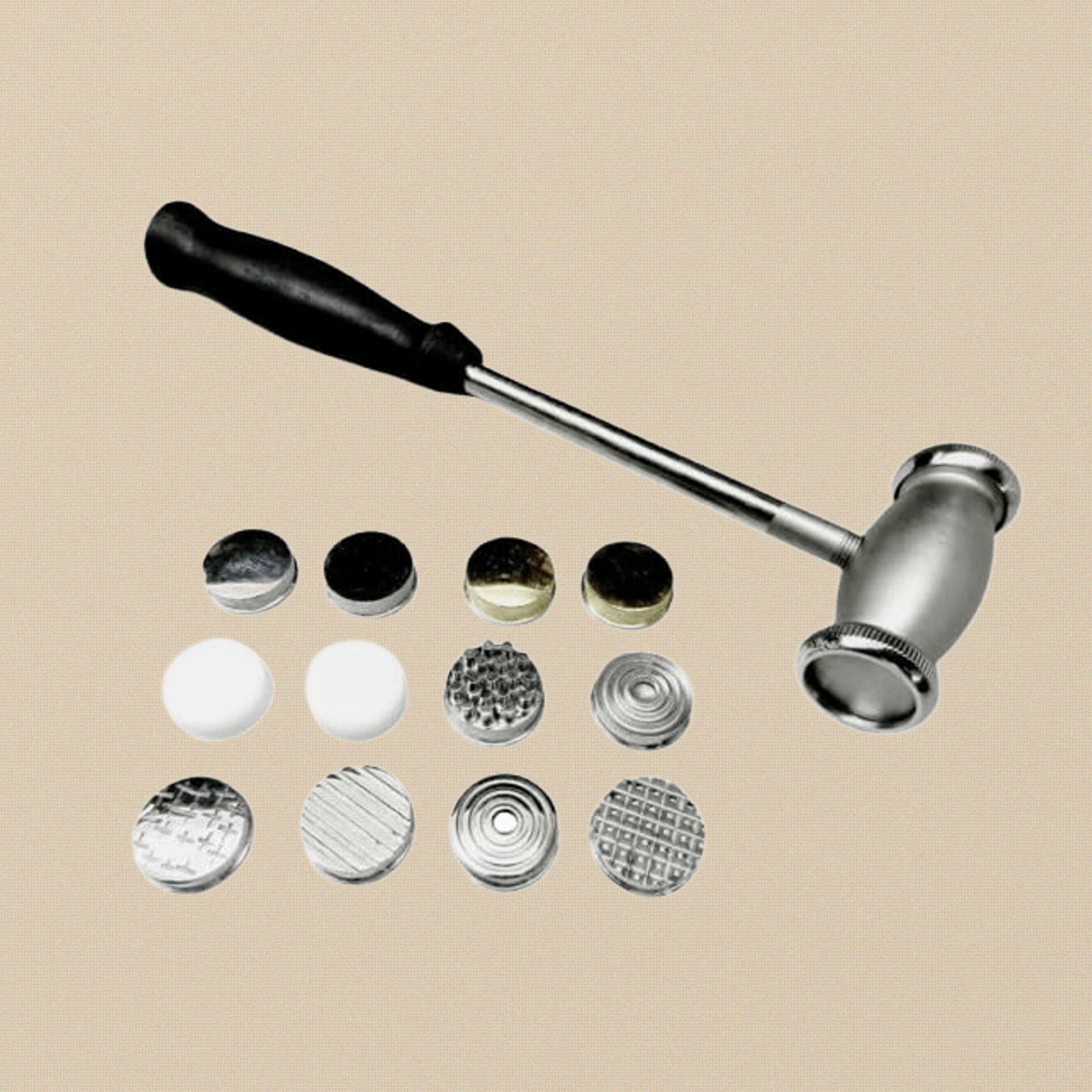 Metal Texturing Hammer with 12 Interchangeable Pattern Faces for Jewellery Design | Jewellery Making Tools | Toolsmith Ltd UK