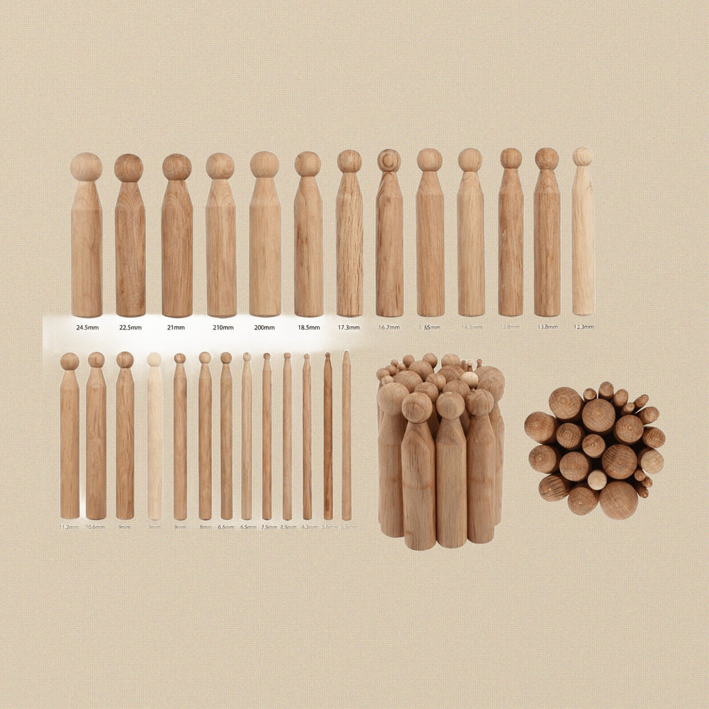 Wooden Doming Dapping Punches Set, 24 Pieces, Jewellery Crafts Repair Tools, 2.7-24.5mm | Jewellery Making Tools | Toolsmith Ltd UK