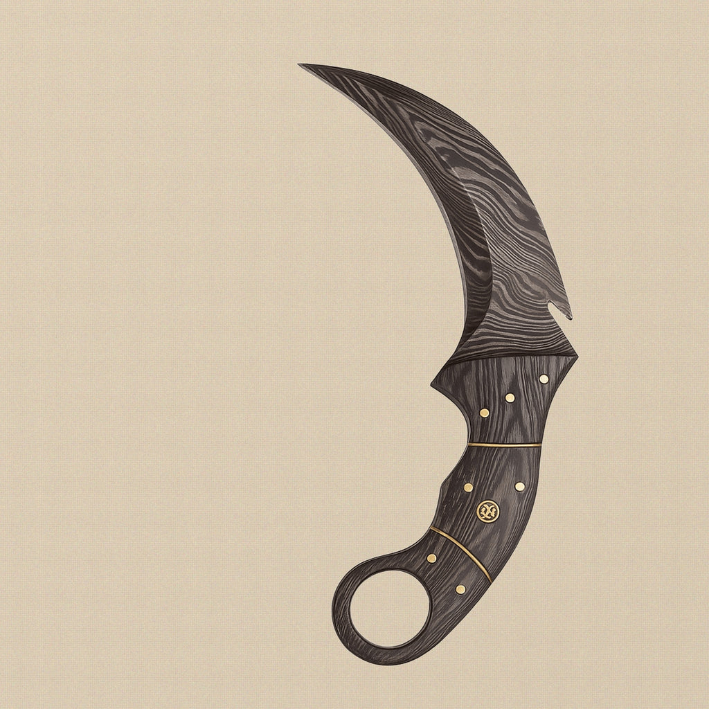 Hand-Forged Karambit Knife, 127mm (5") Damascus Steel Blade with Pakkawood Handle | Knife | Toolsmith Ltd UK