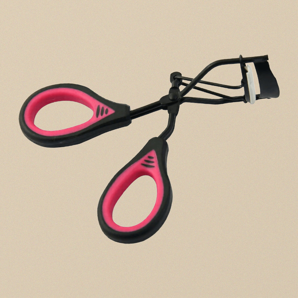 1 x Premium Eyelash Curlers with Soft Rubber Grip, Pink and Black, Makeup Curling Styling Tool | Beauty & Nail Tools | Toolsmith Ltd UK