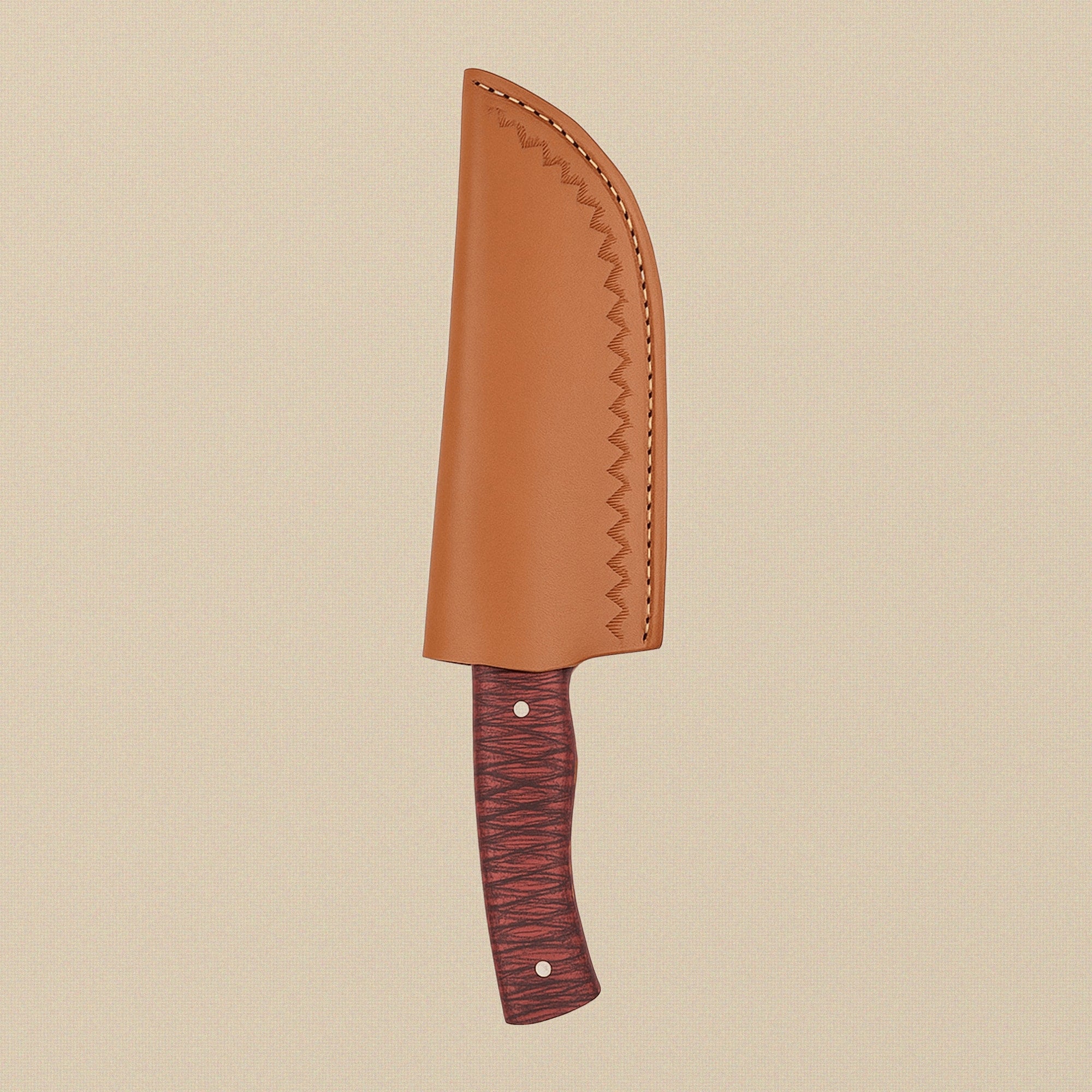 Hand-Forged Layered Steel Utility Knife (9.5-inch) with Red Pakkawood Handle and Leather Sheath | Utility Knife | Toolsmith Ltd UK