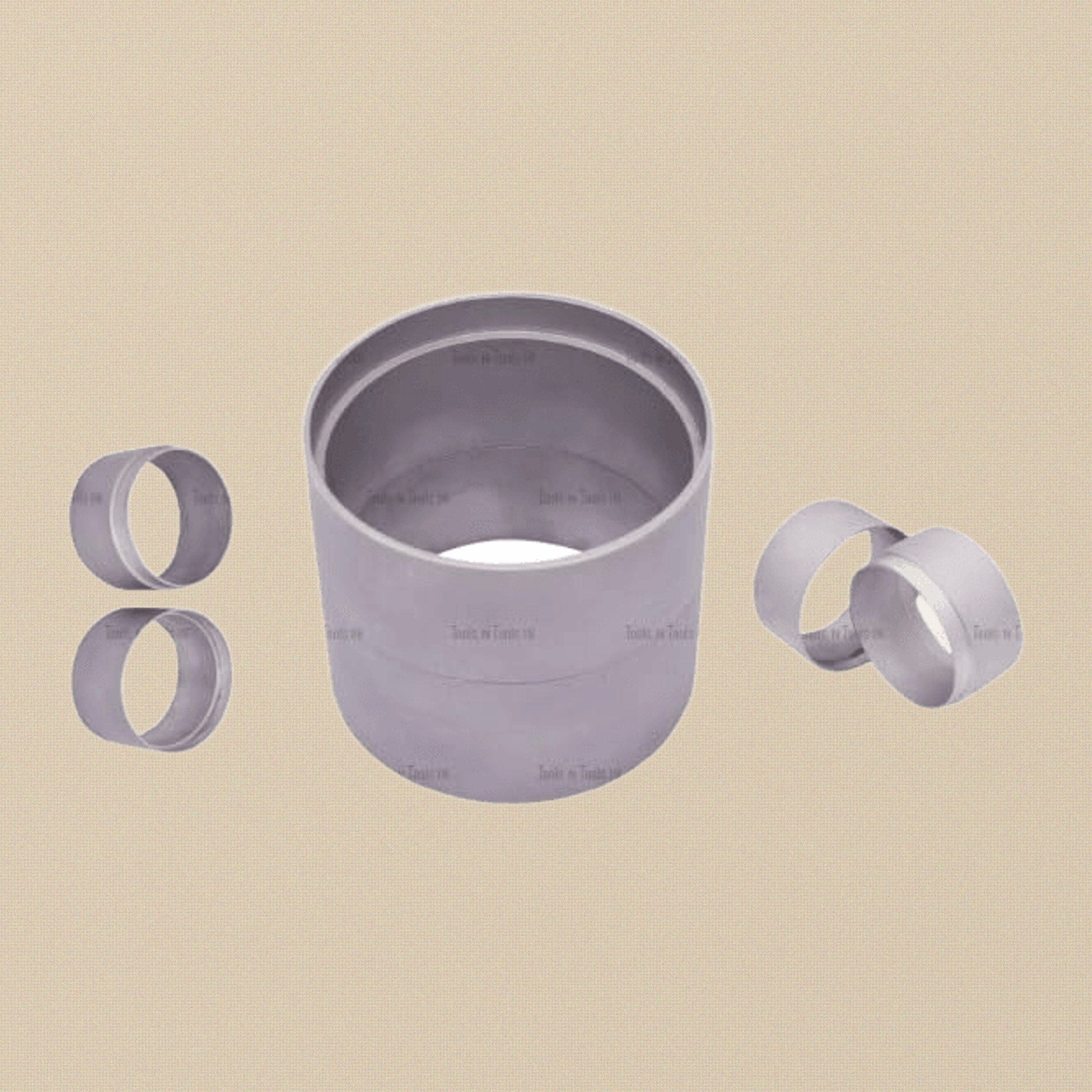 100mm x 100mm Aluminium Sand Casting Mould Rings, 2-Part Set, for Delft Clay and Peterobond | Jewellery Making Tools | Toolsmith Ltd UK
