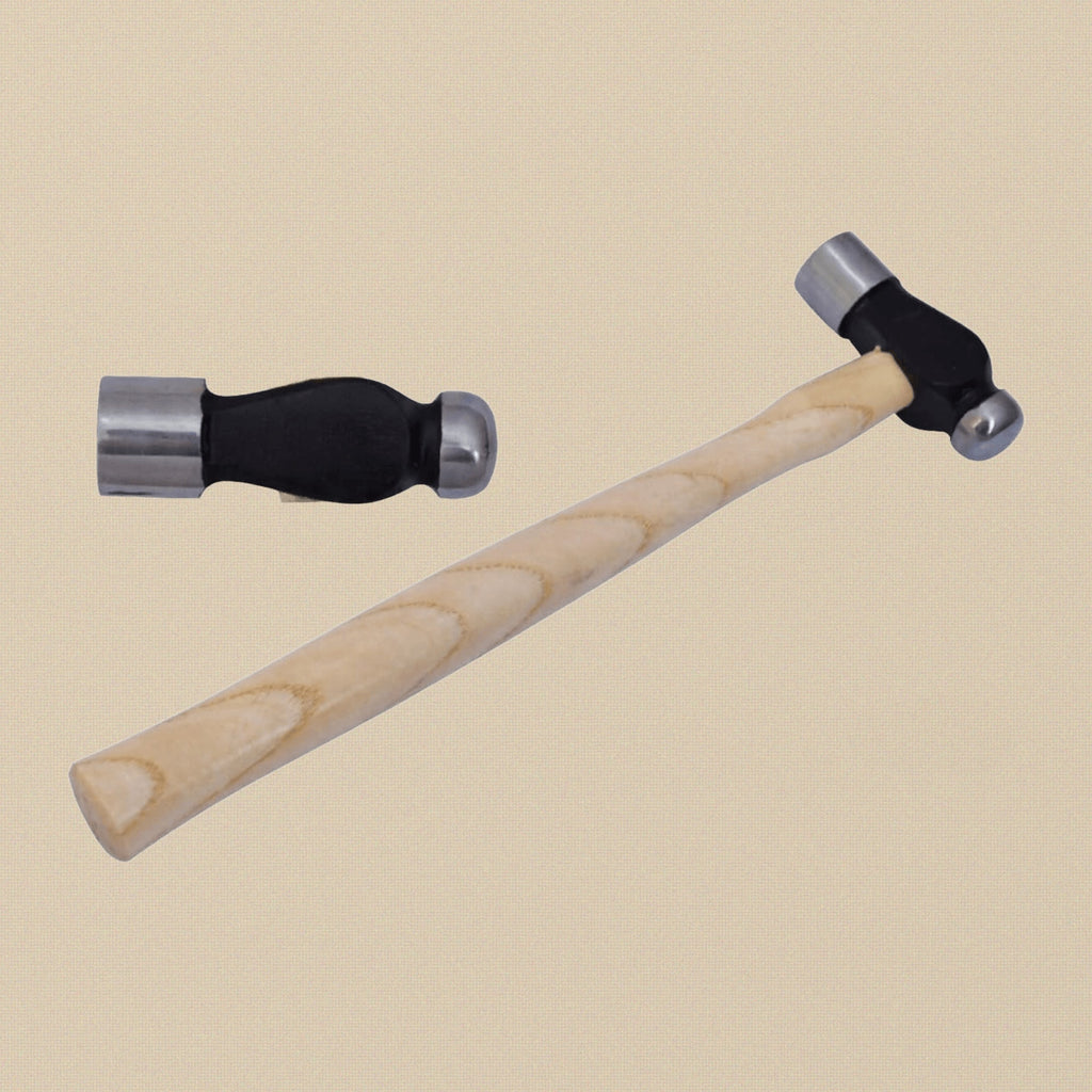 Ball Peen Hammer, 8 oz, Metal Work Forming, Jewellery Making, Hobby Crafts, Wooden Handle | Watch & Clock Tools | Toolsmith Ltd UK