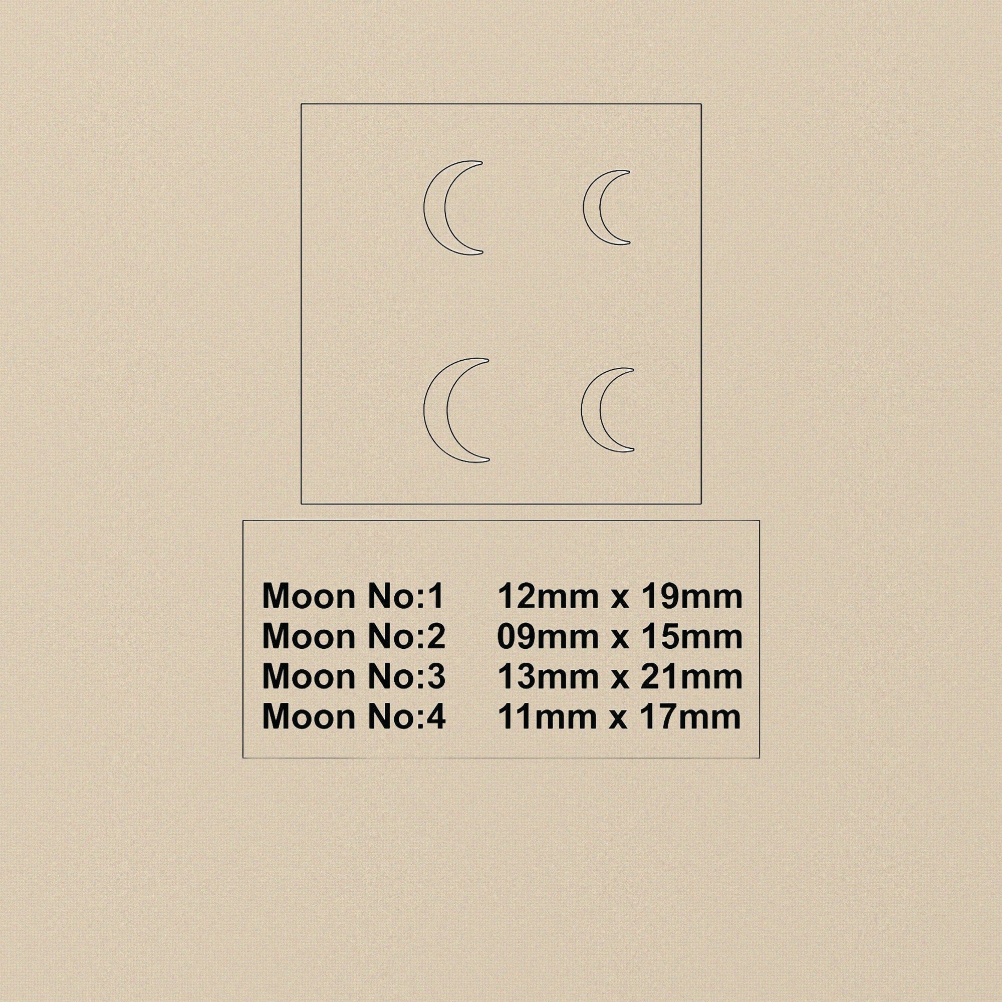 Professional Moon Shape Steel Disc Cutter Set, 4 Sizes 9-21mm, Jewellery Making Pattern Tool with Multiple Crescent Templates for Metalwork Design | Jewellery Making Tools | Toolsmith Ltd UK