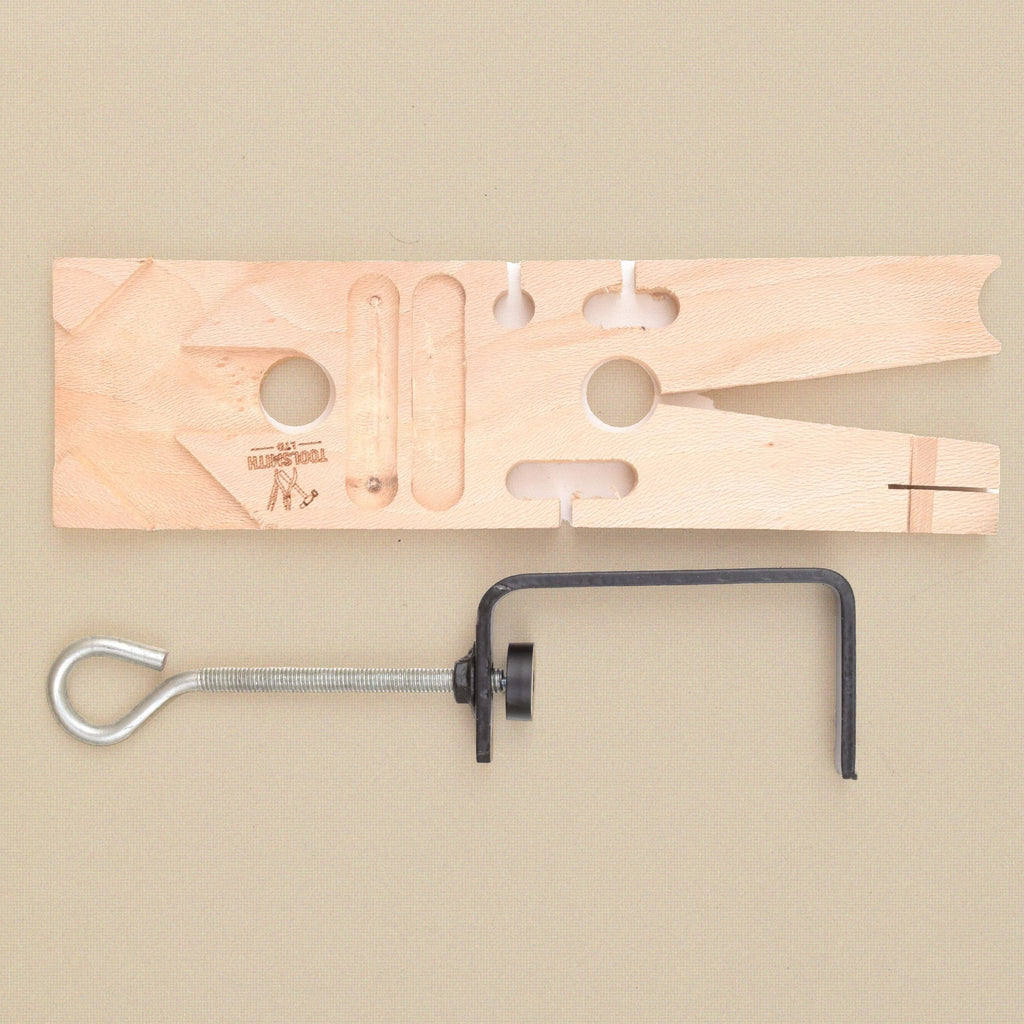 Multi-Angled Bench Pin with Clamp, 21.5 x 6.5 x 1.25 cm Hardwood Pin with Cut-Outs and 45 Degree Notch, for Sawing and Filing | Jewellery Making Tools | Toolsmith Ltd UK