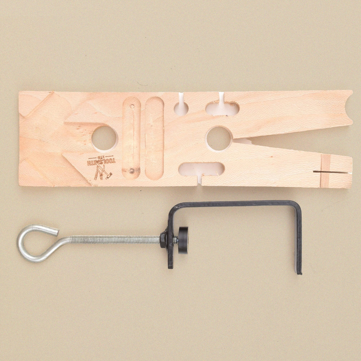 Multi-Angled Bench Pin with Clamp, 21.5 x 6.5 x 1.25 cm Hardwood Pin with Cut-Outs and 45 Degree Notch, for Sawing and Filing | Jewellery Making Tools | Toolsmith Ltd UK
