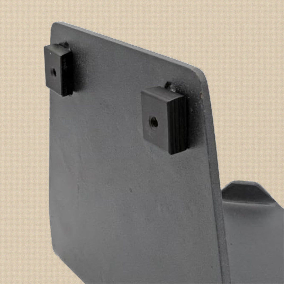 Back of the engraving bench shelf, showing the two mounting blocks on the upright plate