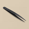 Anodised Black Diamond Tweezers, Medium Serrated Tips, 6.5 Inch, Stainless Steel, for Gemstones and Beads | Jewellery Making Tools | Toolsmith Ltd UK