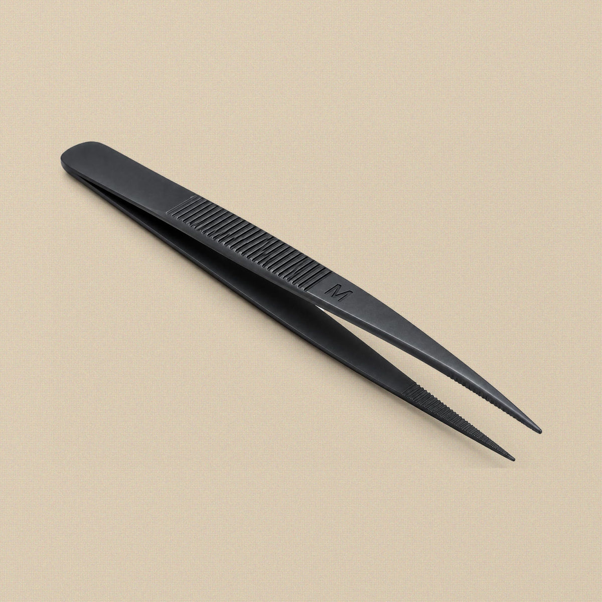 Anodised Black Diamond Tweezers, Medium Serrated Tips, 6.5 Inch, Stainless Steel, for Gemstones and Beads | Jewellery Making Tools | Toolsmith Ltd UK