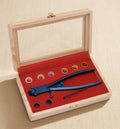 Blue Ring & Bracelet Bending/ Flat Stock Jewellery Making Pliers Set, with 8 Sleeves, Wooden Storage Box, Forming, Shaping & Modelling Tool with Allen Key | Jewellery Making Tools | Toolsmith Ltd UK