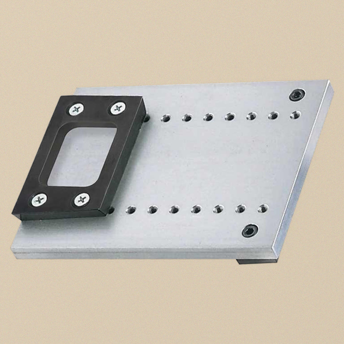 Mounting plate and bracket kit from the other side showing the bolt holes
