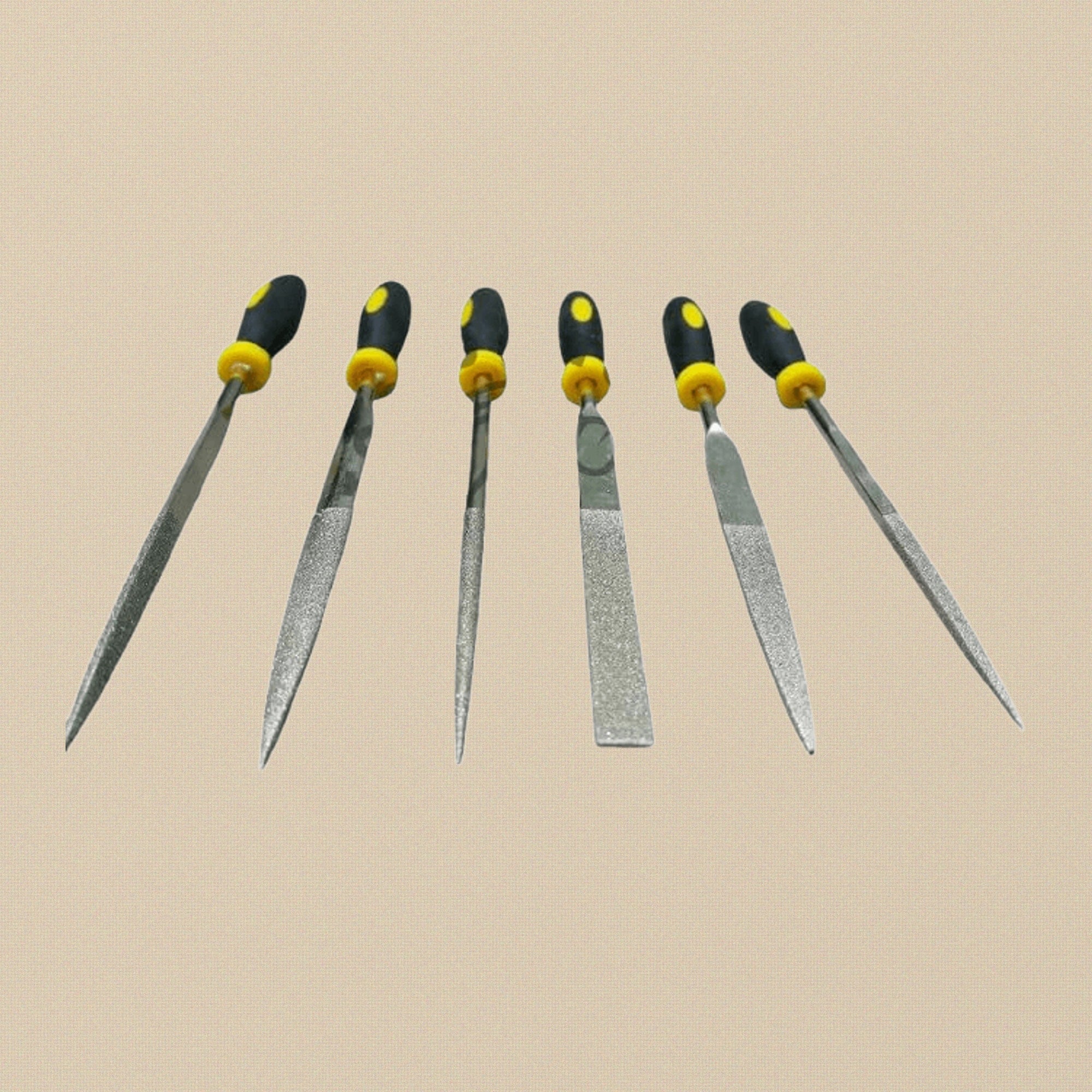 6-Piece Diamond Needle File Set, 140 Grit Precision Steel Files, Multiple Shapes for Detailed Work | Jewellery Making Tools | Toolsmith Ltd UK