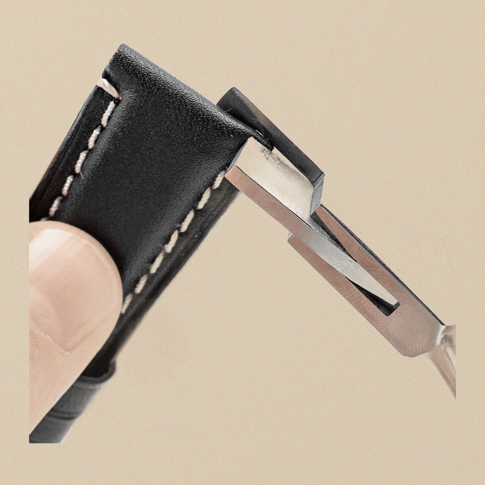 3 MM Leather Strap Notching Pliers, Stainless Steel Construction, 3 mm Notch Size, PVC Handles, for Leathercraft and Watch Strap Making | Jewellery Making Tools | Toolsmith Ltd UK
