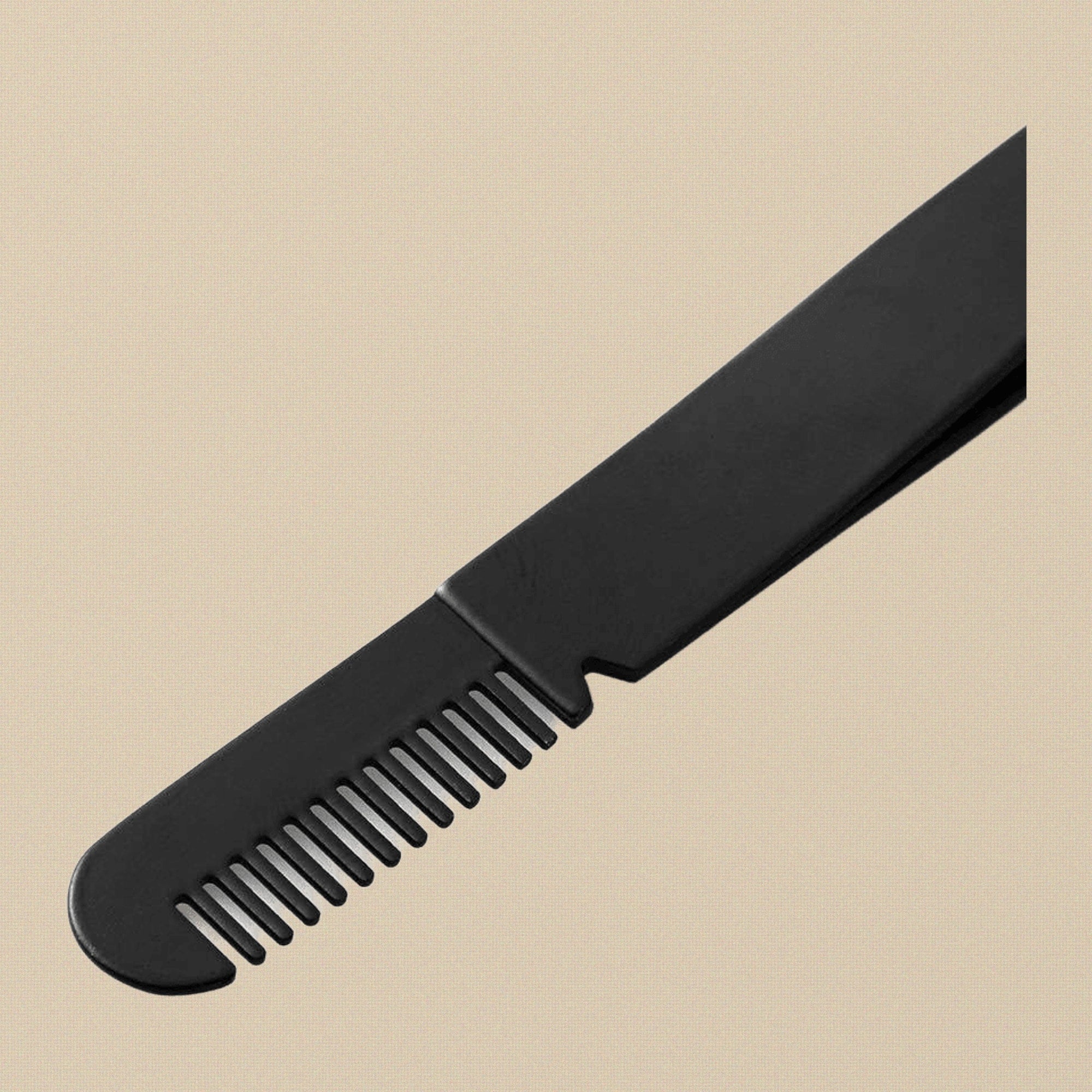 3.75 Inch Stainless Steel Eyebrow Tweezers with Comb, Slanted Tips, Black, Professional Grooming Tool | Beauty & Nail Tools | Toolsmith Ltd UK