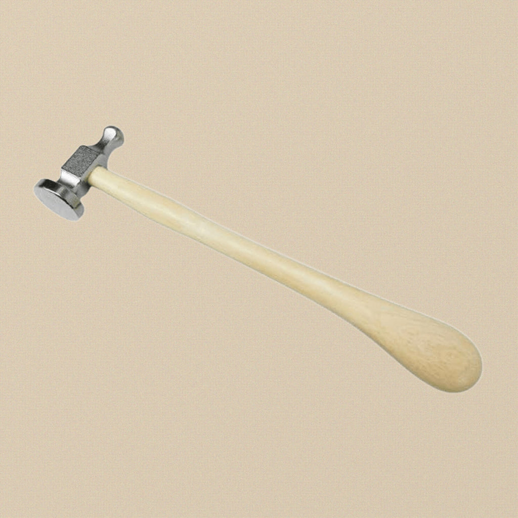 Jewellery Chasing Hammer with 25mm Flat Face, Wooden Handle, Silversmith Repousse Hobby Tool | Jewellery Making Tools | Toolsmith Ltd UK