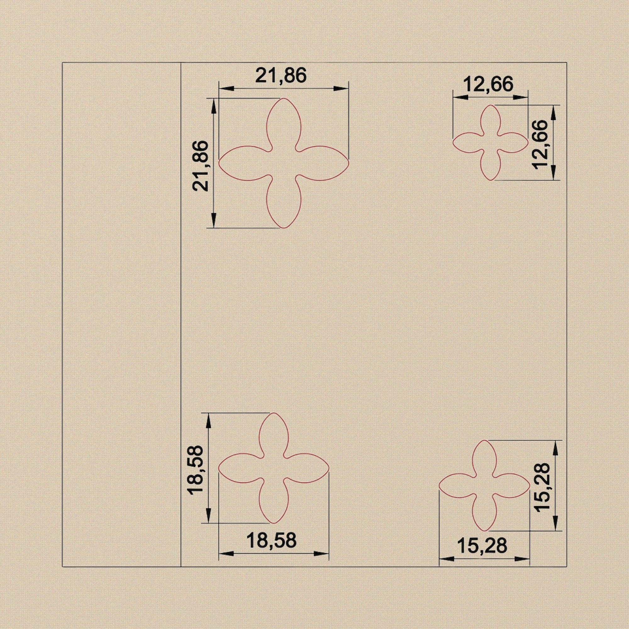 4 Petal Flower Shape, Steel Disc Cutter Set, Jewellery Forming and Stamping Blanks | Jewellery Making Tools | Toolsmith Ltd UK