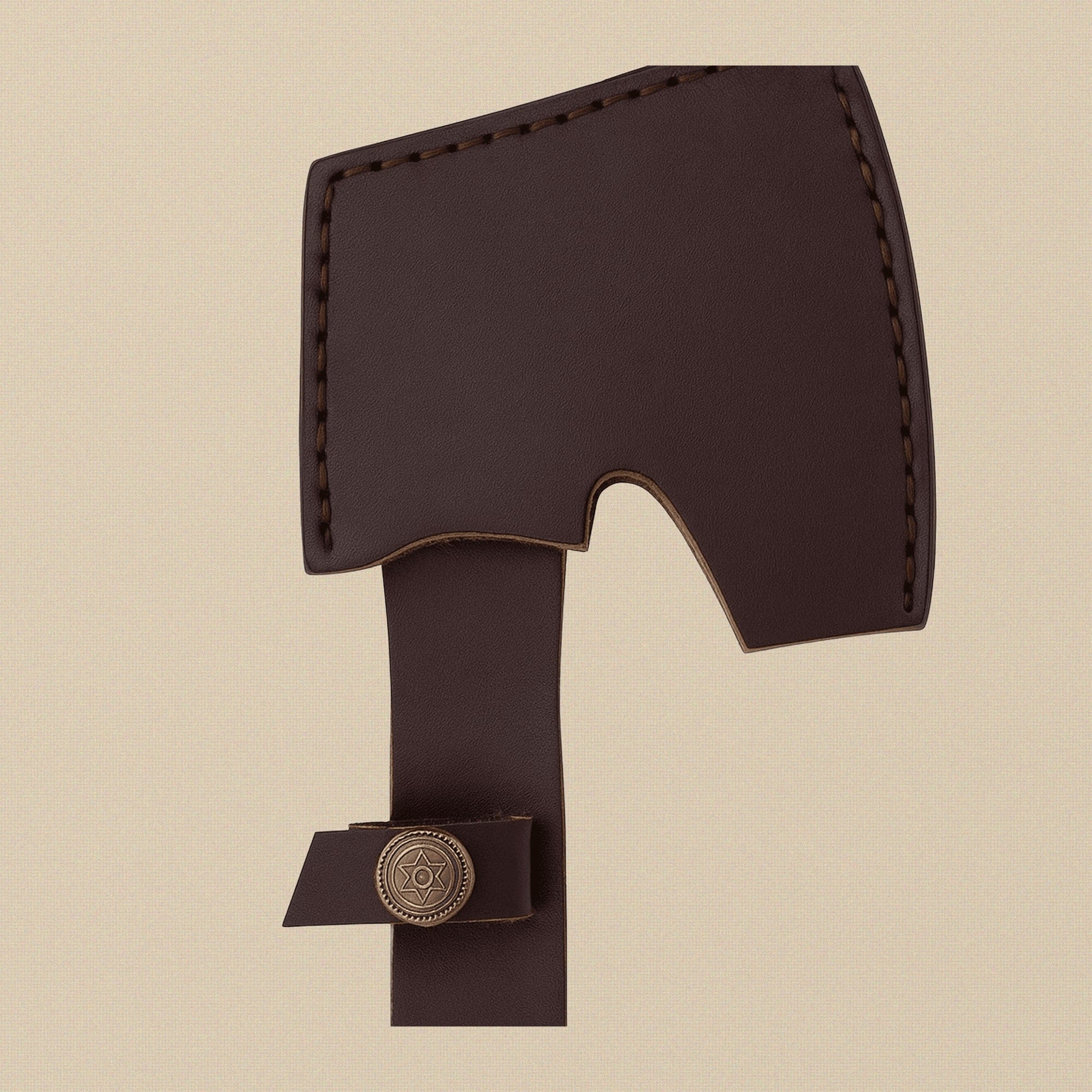 Damascus Steel Hatchet, 229 mm, with Bull Horn and Bone Handle and Leather Sheath | Hatchet | Toolsmith Ltd UK