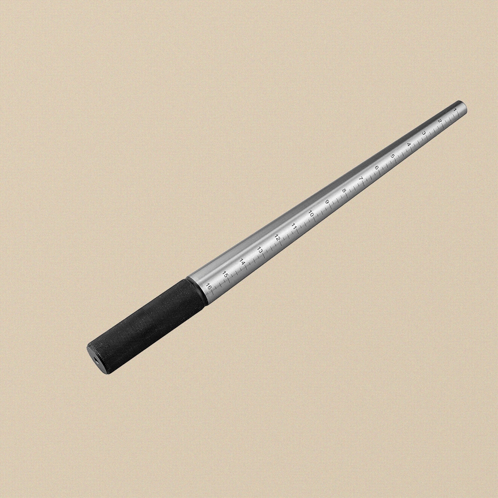 Premium Round Ring Mandrel, Solid Steel Jewellery Shaping and Forming Tool, 1-16 Size Markings, 13 Inch with Textured Grip Handle | Jewellery Making Tools | Toolsmith Ltd UK