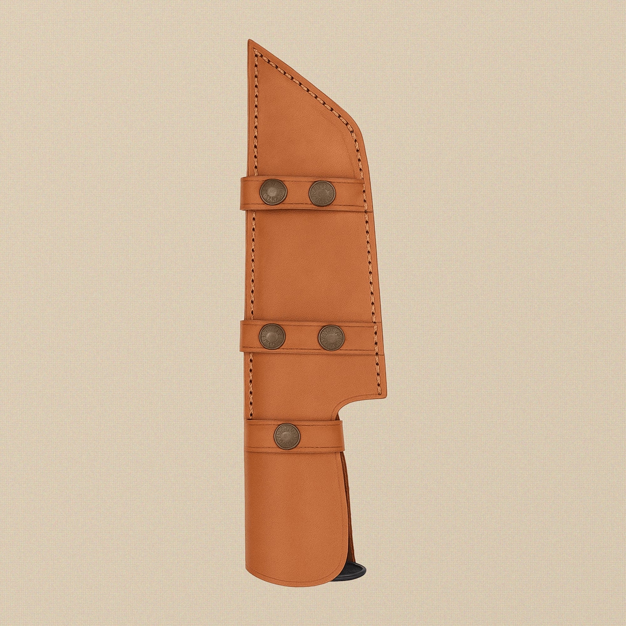 Damascus Steel Tracker Knife (8-inch Blade) with Ram Horn Handle and Leather Sheath | Knives | Toolsmith Ltd UK