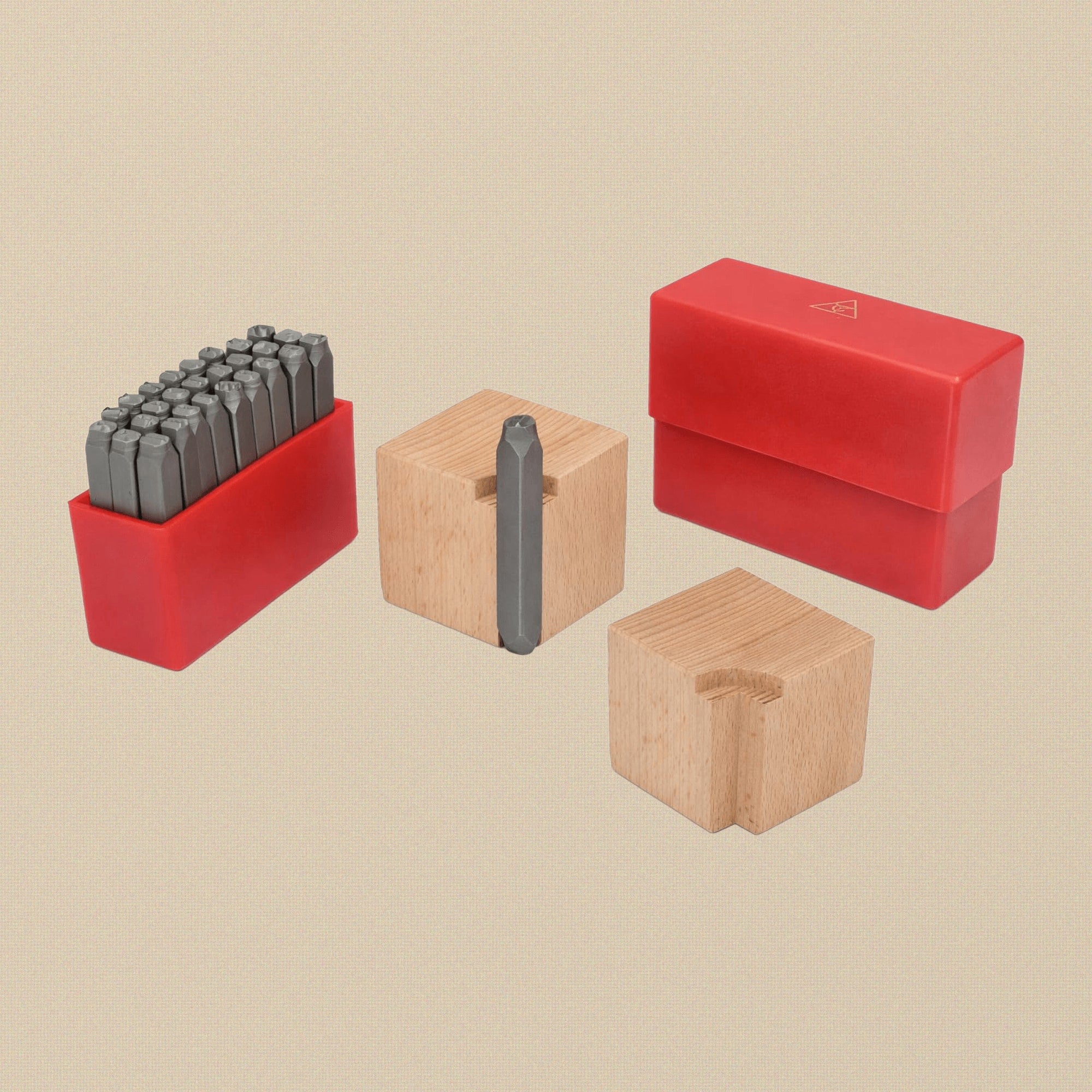 Wooden Stamp Holder Safety Block for Jewellery Making, Metal Marking, Round and Square Stamps, 4.1 x 4.1 x 4.1 cm | Jewellery Making Tools | Toolsmith Ltd UK