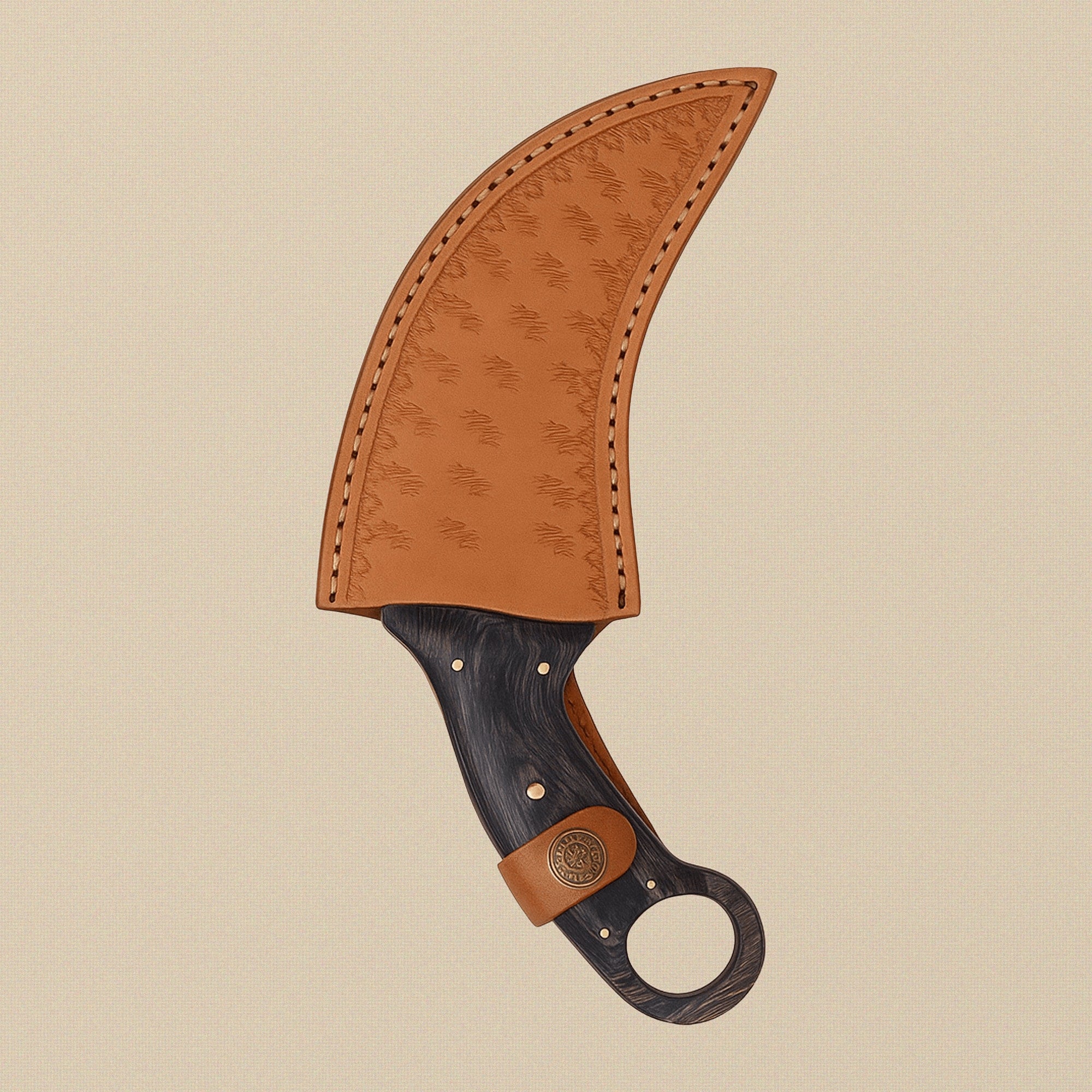 Hand-Forged Karambit Knife, 127mm (5") Damascus Steel Blade with Pakkawood Handle | Knife | Toolsmith Ltd UK