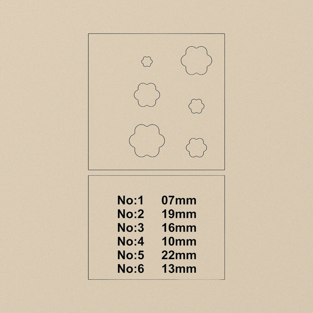 6 Pieces Flower Shape Steel Disc Cutter Set, 7-22 mm, for Jewellery Making | Jewellery Making Tools | Toolsmith Ltd UK
