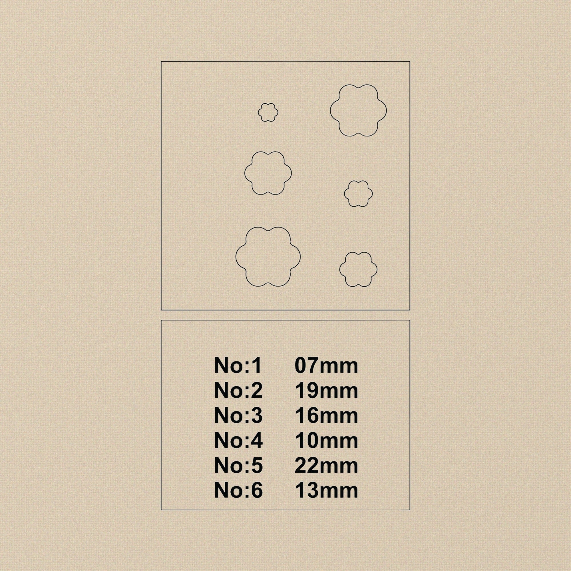 6 Pieces Flower Shape Steel Disc Cutter Set, 7-22 mm, for Jewellery Making | Jewellery Making Tools | Toolsmith Ltd UK