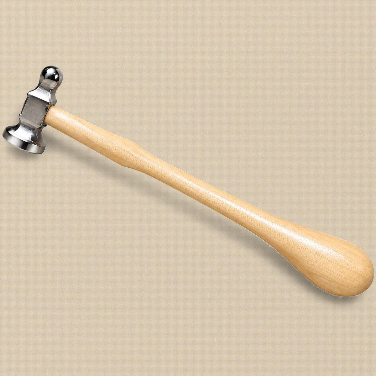 Chasing hammer with alloy steel head and hickory wood handle